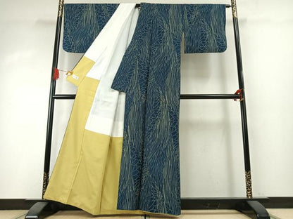 平和屋着物●洗える最高級着物　＜英＞はなぶさ謹製　小紋　幾何学文様　洗える着物　AABI1472fy