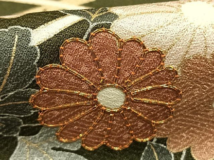 平和屋着物●訪問着　駒刺繍　草花文　金彩　正絹　逸品　未使用　AABI1474fy