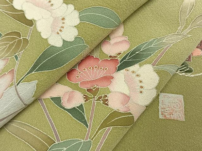 平和屋着物●訪問着　友禅　作家物　風景枝花文　暈し染め　正絹　逸品　AABI1475fy