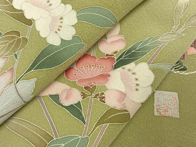 平和屋着物●訪問着　友禅　作家物　風景枝花文　暈し染め　正絹　逸品　AABI1475fy