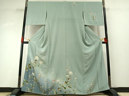 平和屋着物●訪問着　友禅　作家物　枝花文　暈し染め　金彩　正絹　逸品　未使用　AABI1477fy