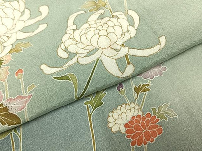 平和屋着物●訪問着　友禅　作家物　枝花文　暈し染め　金彩　正絹　逸品　未使用　AABI1477fy