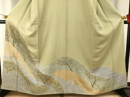 平和屋着物●訪問着　樹林文　金彩　正絹　逸品　AABI1478fy