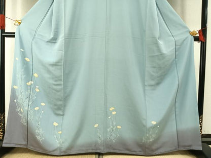 平和屋着物●訪問着　友禅　草花文　暈し染め　正絹　逸品　AABI1479fy