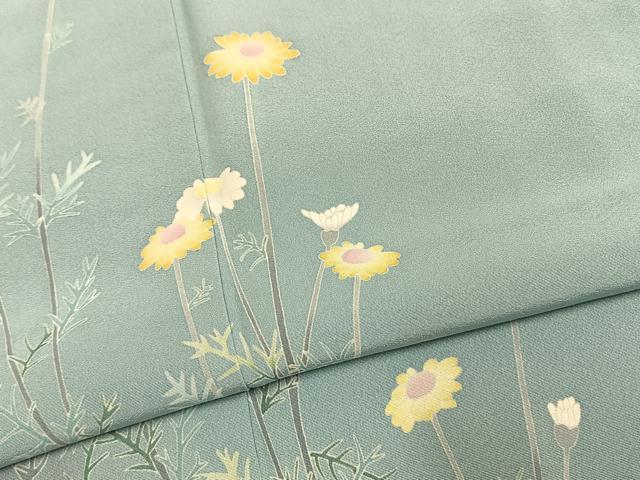 平和屋着物●訪問着　友禅　草花文　暈し染め　正絹　逸品　AABI1479fy