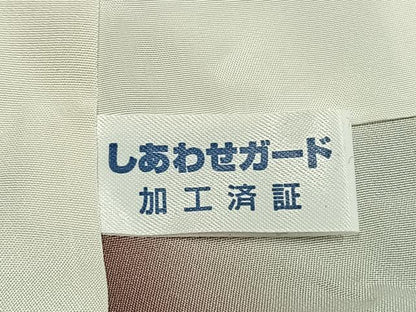 平和屋着物●訪問着　舞桜文　暈し染め　銀彩　正絹　逸品　AABI1482fy
