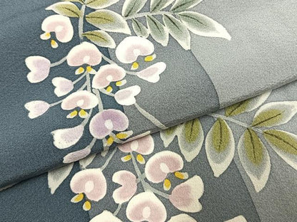 平和屋着物●訪問着　草花文　正絹　逸品　AABI1483fy