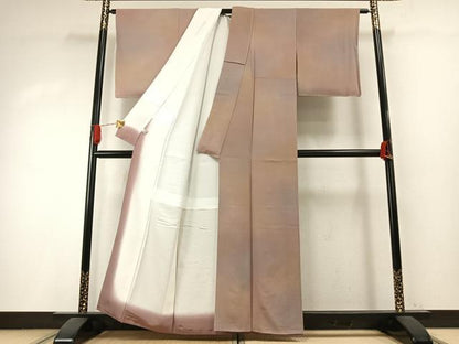 平和屋着物●染色作家　斉藤三才　小紋　霞文　暈し染め　正絹　逸品　未使用　AABI1485fy