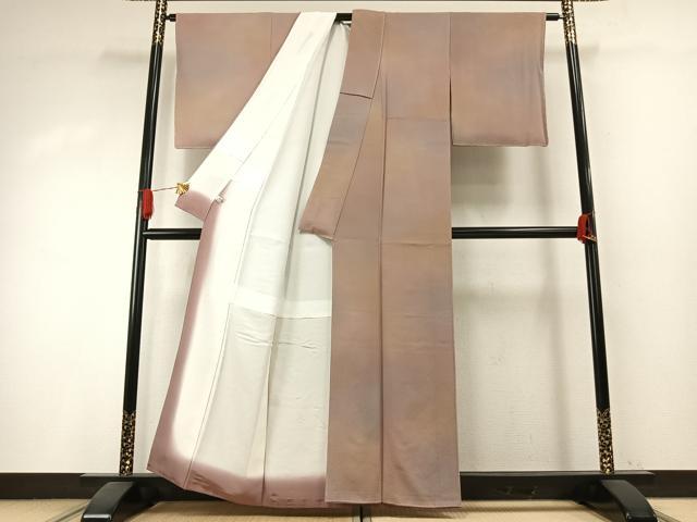 平和屋着物●染色作家　斉藤三才　小紋　霞文　暈し染め　正絹　逸品　未使用　AABI1485fy
