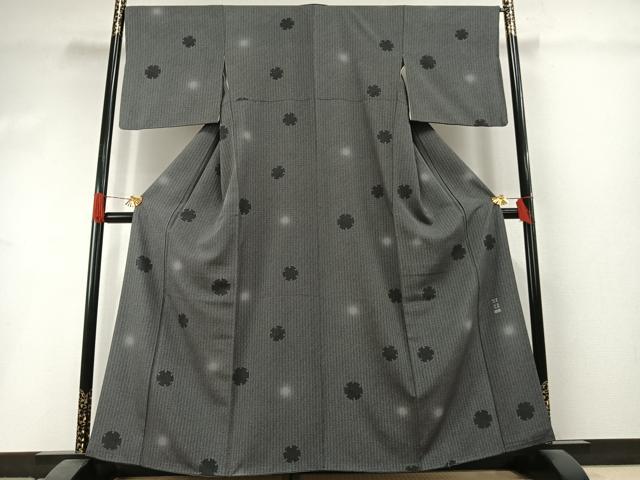 平和屋着物●伝統工芸師　服部光擴　彫士：住田双光　小紋　雪輪文　ほたる暈し　正絹　逸品　AABI1487fy