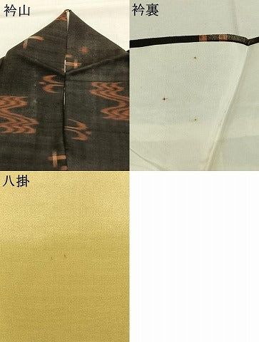 平和屋着物●国指定重要無形文化財　本場久米島紬　手織　琉球絣　正絹　逸品　AABI1490fy