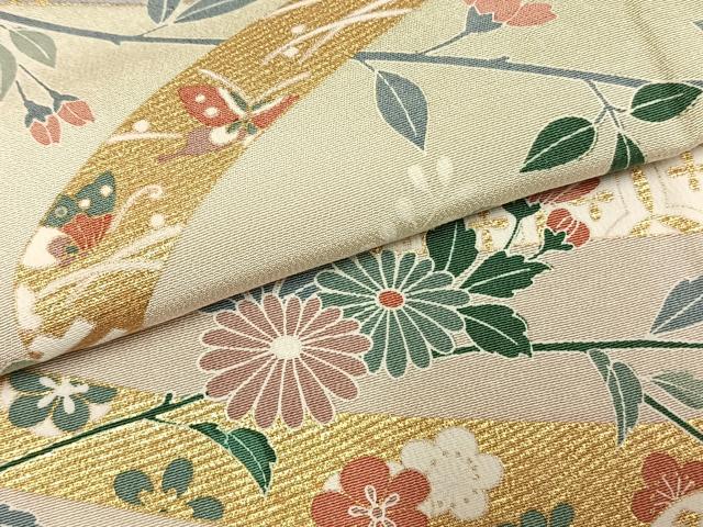 平和屋着物●訪問着　花蝶文　暈し染め　金彩　正絹　逸品　AABI1491fy