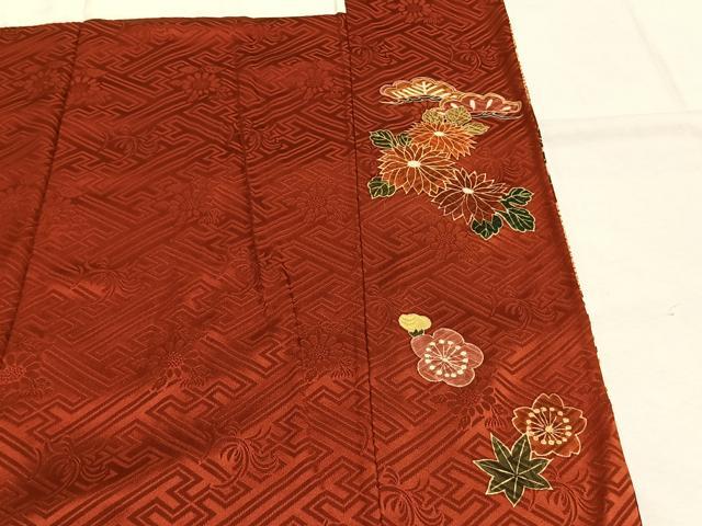 平和屋着物●豪華振袖　駒刺繍　草花文　金彩　正絹　逸品　未使用　AABI1493fy