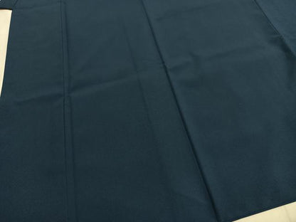 平和屋着物●男性　色紋付・羽織セット　青藍色　正絹　逸品　AABI1499fy