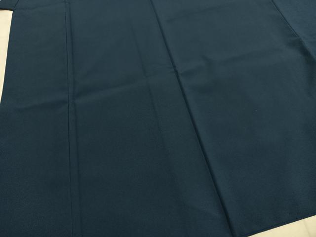 平和屋着物●男性　色紋付・羽織セット　青藍色　正絹　逸品　AABI1499fy