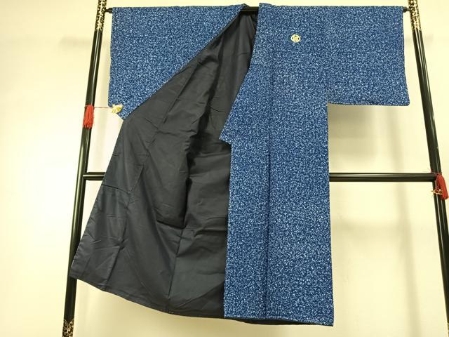 平和屋着物●男性　色紋付・羽織セット　霞文　正絹　逸品　未使用　AABI1502fy