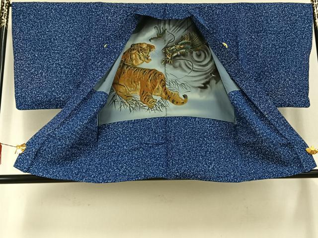 平和屋着物●男性　色紋付・羽織セット　霞文　正絹　逸品　未使用　AABI1502fy