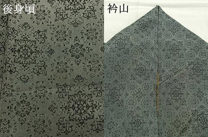 平和屋着物●お召　吉祥花文　正絹　逸品　AABI1505fy