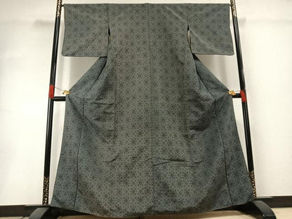 平和屋着物●お召　吉祥花文　正絹　逸品　AABI1505fy