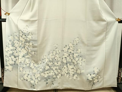 平和屋着物●訪問着　手描き　枝花文　暈し染め　正絹　逸品　AABI1506fy