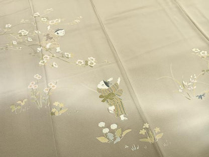 平和屋着物●訪問着　作家物　人物花文　暈し染め　正絹　逸品　AABI1507fy