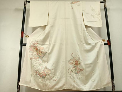 平和屋着物●訪問着　刺繍　絵巻　金彩　正絹　逸品　AABI1508fy