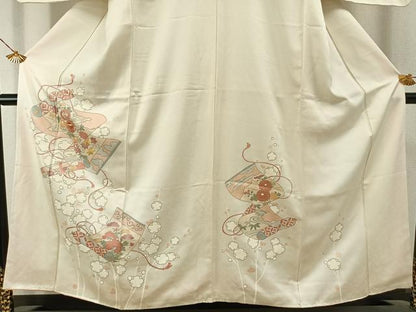 平和屋着物●訪問着　刺繍　絵巻　金彩　正絹　逸品　AABI1508fy