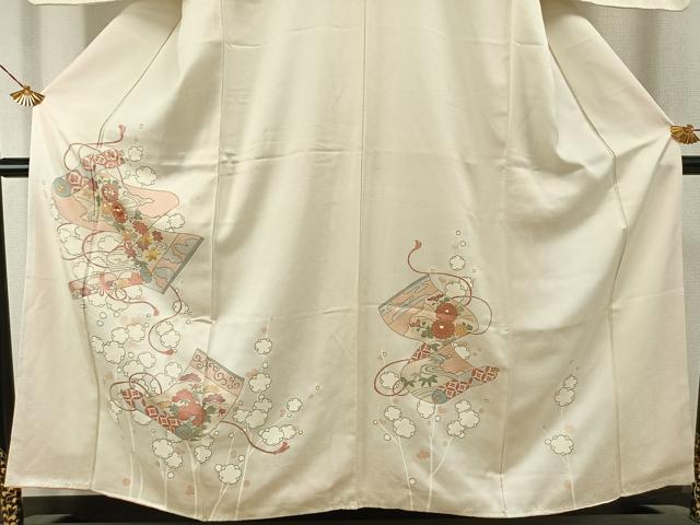 平和屋着物●訪問着　刺繍　絵巻　金彩　正絹　逸品　AABI1508fy