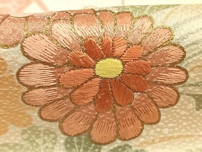 平和屋着物●訪問着　刺繍　絵巻　金彩　正絹　逸品　AABI1508fy