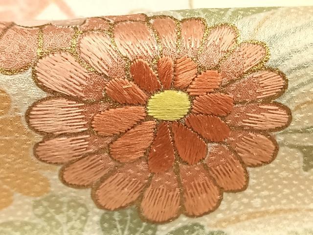 平和屋着物●訪問着　刺繍　絵巻　金彩　正絹　逸品　AABI1508fy