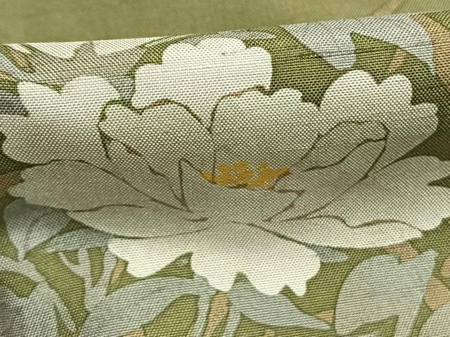 平和屋着物●白山紬　訪問着　草花文　正絹　逸品　未使用　AABI1510fy