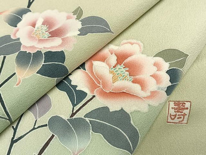 平和屋着物●訪問着　友禅　作家物　枝花文　暈し染め　正絹　逸品　AABI1514fy