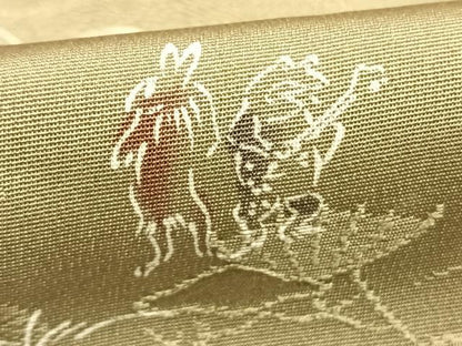 平和屋着物●上質な小紋　鳥獣戯画　正絹　逸品　AABI1516fy