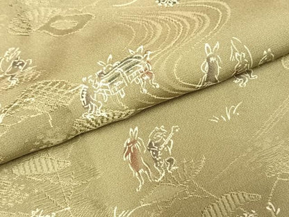 平和屋着物●上質な小紋　鳥獣戯画　正絹　逸品　AABI1516fy