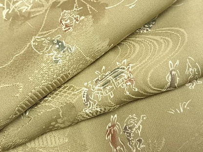 平和屋着物●上質な小紋　鳥獣戯画　正絹　逸品　AABI1516fy