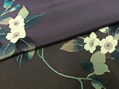 平和屋着物●染色作家　草野一騎　訪問着　手描き　枝花文　暈し染め　正絹　逸品　AABI1523fy