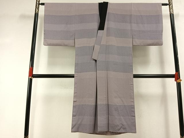 平和屋着物●男性　長襦袢　無双仕立て　横段文　正絹　逸品　AABI1526fy
