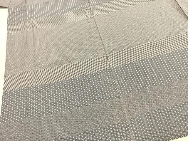 平和屋着物●男性　長襦袢　無双仕立て　横段文　正絹　逸品　AABI1526fy
