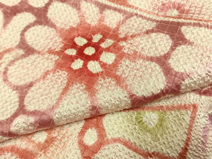平和屋着物●豪華振袖　総絞り　熨斗花文　暈し染め　三越扱い　正絹　逸品　未使用　AABI1527fy