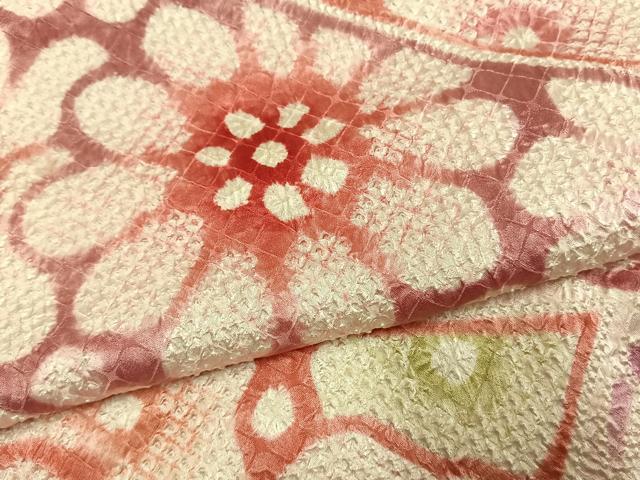平和屋着物●豪華振袖　総絞り　熨斗花文　暈し染め　三越扱い　正絹　逸品　未使用　AABI1527fy