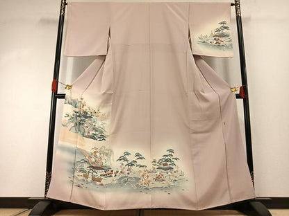 平和屋着物●熊崎和人　訪問着　友禅　風景花文　暈し染め　正絹　逸品　AABI1528fy