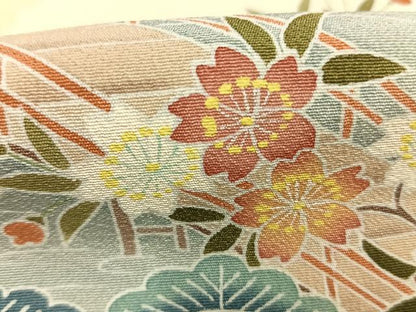 平和屋着物●熊崎和人　訪問着　友禅　風景花文　暈し染め　正絹　逸品　AABI1528fy