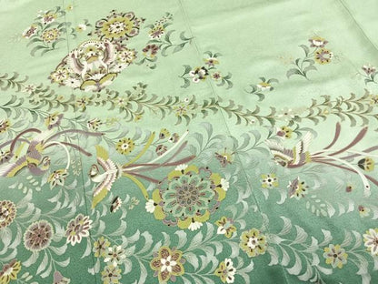 平和屋着物●訪問着　花鳥文　暈し染め　金彩　正絹　逸品　未使用　AABI1530fy