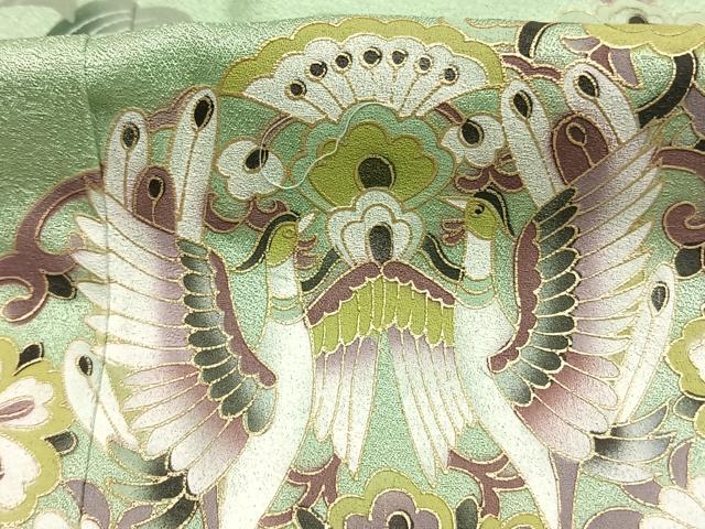 平和屋着物●訪問着　花鳥文　暈し染め　金彩　正絹　逸品　未使用　AABI1530fy