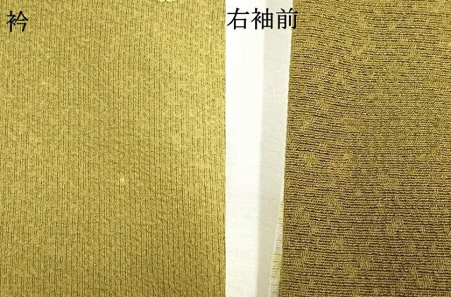 平和屋着物●世界的友禅作家　千地泰弘　小紋　葡萄蔦の葉文　暈し染め　金彩　ロング丈　正絹　逸品　AABI1532fy