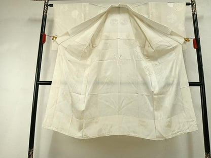 平和屋着物●長襦袢　無双仕立て　雪輪花地紋　暈し染め　正絹　逸品　AABI1572fy