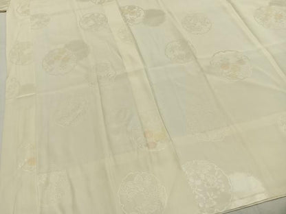平和屋着物●長襦袢　無双仕立て　雪輪花地紋　暈し染め　正絹　逸品　AABI1572fy