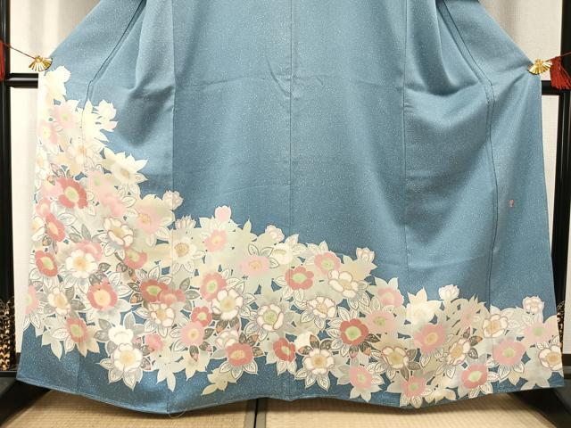 平和屋着物●京友禅　飯田信幸　訪問着　草花文　正絹　逸品　AABI1573fy