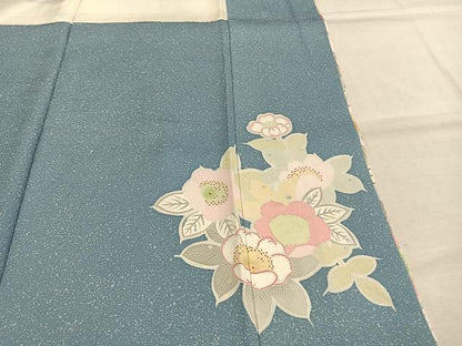 平和屋着物●京友禅　飯田信幸　訪問着　草花文　正絹　逸品　AABI1573fy