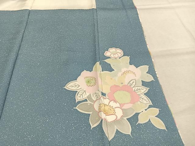 平和屋着物●京友禅　飯田信幸　訪問着　草花文　正絹　逸品　AABI1573fy